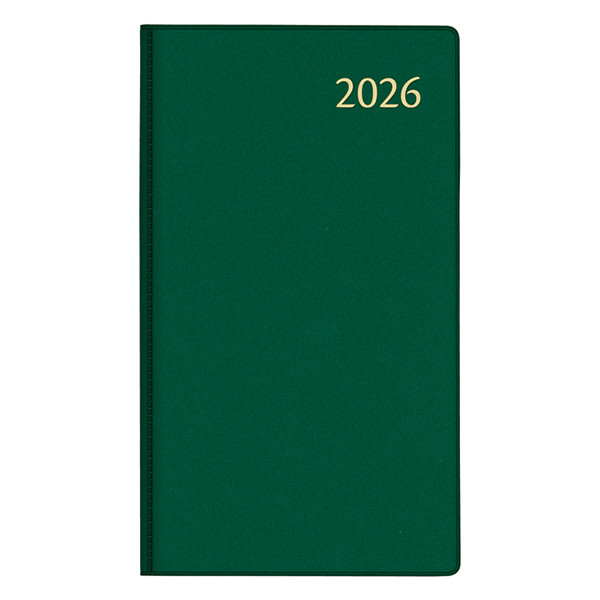 Aurora Visuplan Seta agenda semainier avec division horaire 2026 (1 semaine sur 2 pages) 6 langues - vert 330123 - 1