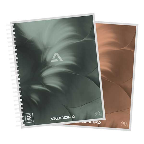 Aurora bloc spirale 165 x 210 mm ligné 90 g/m² 50 feuilles (10 pièces) - assorti 5C50 330041 - 1