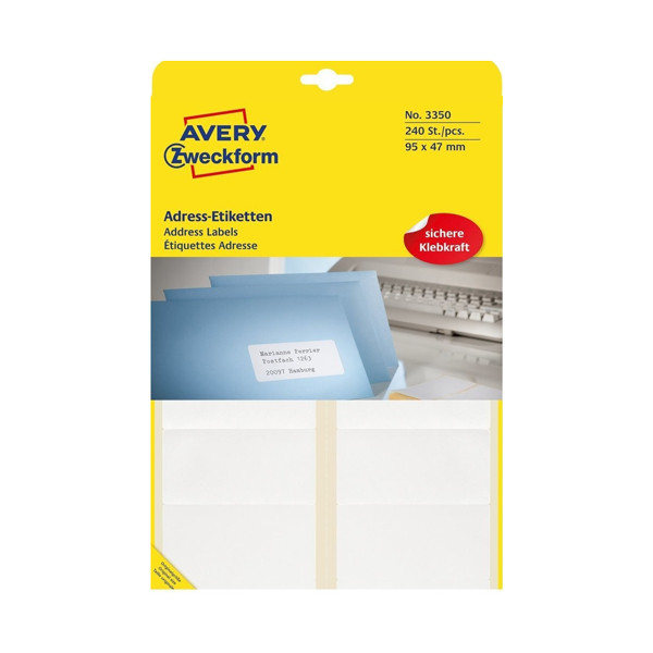 Avery étiquettes d'adresse 3350 ReadyIndex | 240 pièces | 95 x 47 mm L3350 212314 - 1