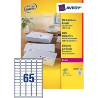 Avery étiquettes d'adresse L7651-100 | 6500 pièces | 38,1 x 21,2 mm | technologie Quickpeel L7651-100 212100
