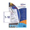 Avery IndexMaker L7410-12M intercalaires en carton imprimables A4 avec 12 onglets (9 trous)
