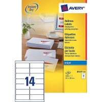 Avery J8163-100 étiquettes d'adresse A4 99,1 x 38,1 mm (1400 étiquettes) - blanc J8163-100 212310