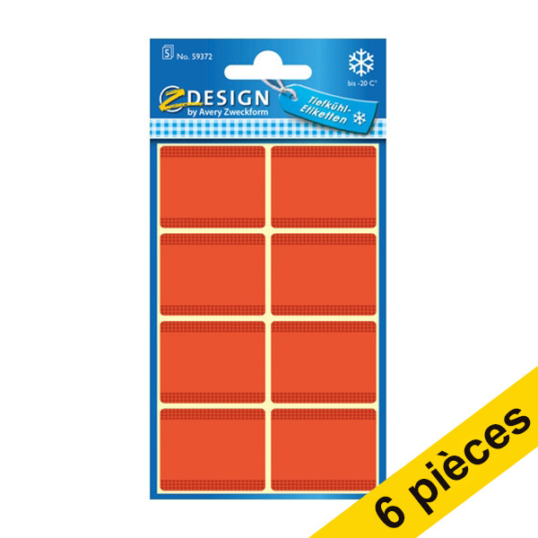 Offre : 6x Avery Zweckform 59372 étiquettes de congélation 28 x 36 mm (40 pièces) - rouge 212945 - 1