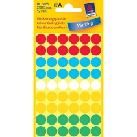 Avery Zweckform 3088 pastilles adhésives de couleurs assorties Ø 12 mm (270 pièces) 3088 212358