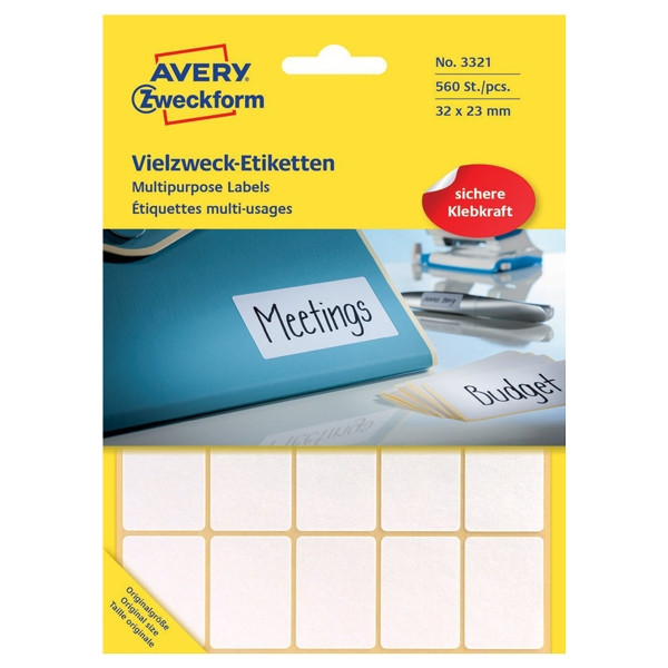 Avery Zweckform 3321 étiquettes multi-usages 32 x 23 mm (560 pièces) - blanc 3321 212172 - 1