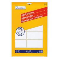 Avery Zweckform 3350 étiquettes d'adresse A4 95 x 47 mm (240 étiquettes) - blanc L3350 212314