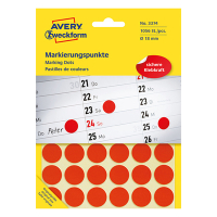Avery Zweckform 3374 pastilles de marquage Ø 18 mm (1056 étiquettes) - rouge 3374 212364
