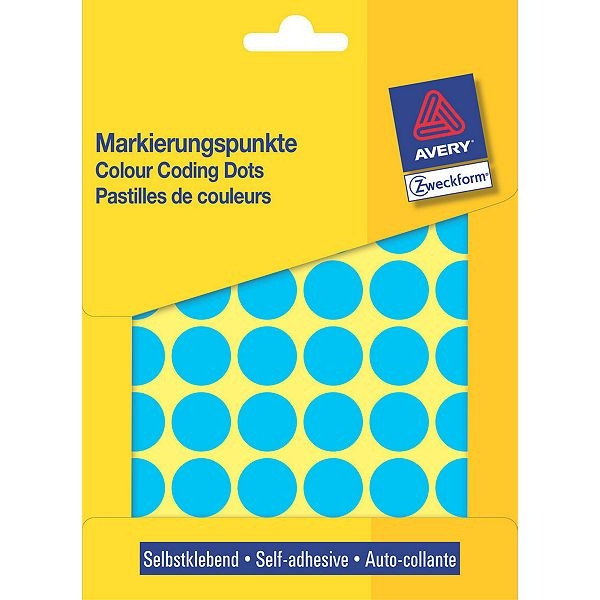 Avery Zweckform 3375 pastilles de couleur Ø 18 mm (1056 étiquettes) - bleu 3375 212368 - 1