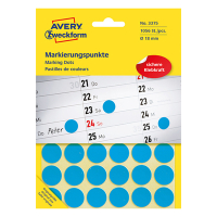 Avery Zweckform 3375 pastilles de marquage Ø 18 mm (1056 étiquettes) - bleu 3375 212368