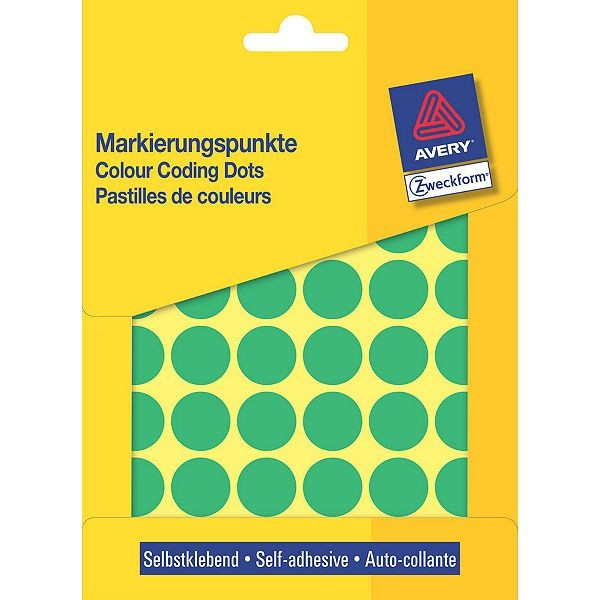 Avery Zweckform 3376 pastilles de couleur Ø 18 mm (1056 étiquettes) - vert 3376 212372 - 1