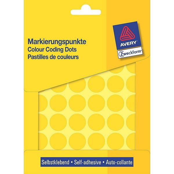 Avery Zweckform 3377 pastilles de couleur Ø 18 mm (1056 étiquettes) - jaune 3377 212376 - 1