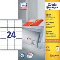 Avery Zweckform 3422 étiquettes multi-usages 70 x 35 mm (2400 étiquettes) - blanc 3422 212470