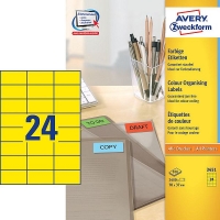 Avery Zweckform 3451 étiquettes multi-usages 70 x 37 mm (2400 pièces) - jaune 3451 212080