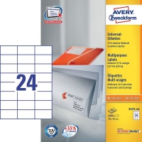 Avery Zweckform 3474-200 étiquettes multi-usages 70 x 37 mm (4800 étiquettes) - blanc 3474-200 212474