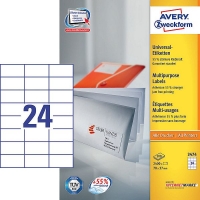 Avery Zweckform 3474 étiquettes multi-usages 70 x 37 mm (2400 pièces) - blanc 3474 212042