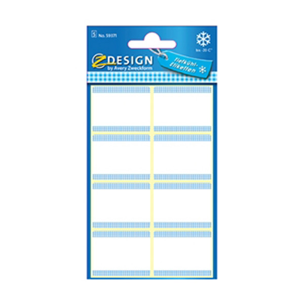 Étiquettes de congélation Étiquettes Papier et étiquettes 123encre  étiquettes de congélation 23 x 50 mm (60 étiquettes) - blanc/bleu