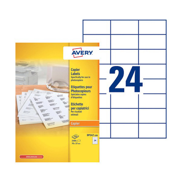 Avery Zweckform DP247-100 étiquettes de copie 70 x 37 mm (2400 étiquettes) - blanc DP247-100 212947 - 1