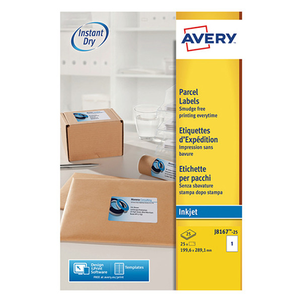 Avery Zweckform J8167-25 étiquettes d'expédition A4 199,6 x 289,1 mm (25 étiquettes) - blanc J8167-25 212629 - 1