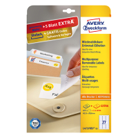 Avery Zweckform L4737-25 étiquettes multi-usages A4 63,5 x 29,6 mm (675 étiquettes) - blanc L4737REV-25 212582
