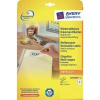 Avery Zweckform L4743-25 étiquettes multi-usages A4 99,1 x 42,3 mm (300 étiquettes) - blanc L4743REV-25 212584