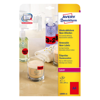 Avery Zweckform L6005-25 étiquettes fluorescentes A4 210 x 297 mm (25 étiquettes) - rouge L6005-25 212747