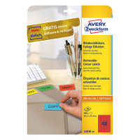 Avery Zweckform L6038-20 étiquettes amovibles A4 45,7 x 21,2 mm (960 étiquettes) - rouge L6038-20 212760