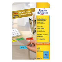 Avery Zweckform L6039-20 étiquettes amovibles A4 45,7 x 21,2 mm (960 étiquettes) - bleu L6039-20 212761