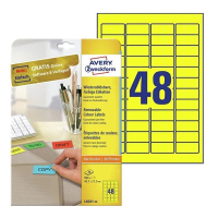 Avery Zweckform L6041-20 étiquettes A4 45,7 x 21,2 mm (960 étiquettes) - jaune L6041-20 212763