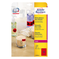 Avery Zweckform L7263R-25 étiquettes fluorescentes A4 99,1 x 38,1 mm (350 étiquettes) - rouge L7263R-25 212753