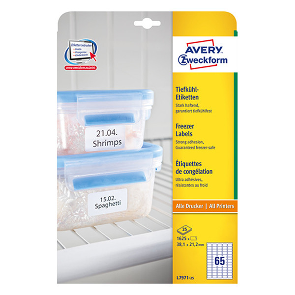 Avery Zweckform L7971-25 étiquettes de congélation 38,1 x 21,2 mm (1625 pièces) L7971-25 212659 - 1