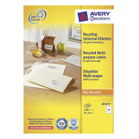 Avery Zweckform LR3475 étiquettes multi-usages recyclées A4 70 x 36 mm (2400 étiquettes) - blanc LR3475 212056