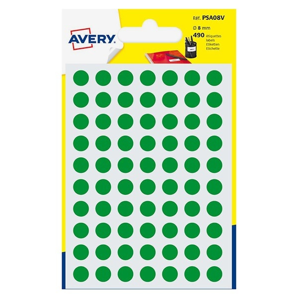 Avery Zweckform PSA08V pastilles de couleur Ø 8 mm (490 pièces) - vert AV-PSA08V 212713 - 1