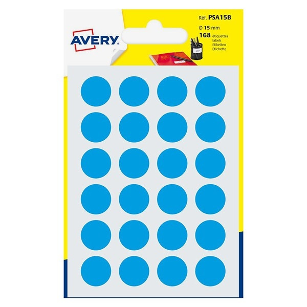 Avery Zweckform PSA15B pastilles adhésives Ø 15 mm (168 pièces) - bleu clair AV-PSA15B 212718 - 1