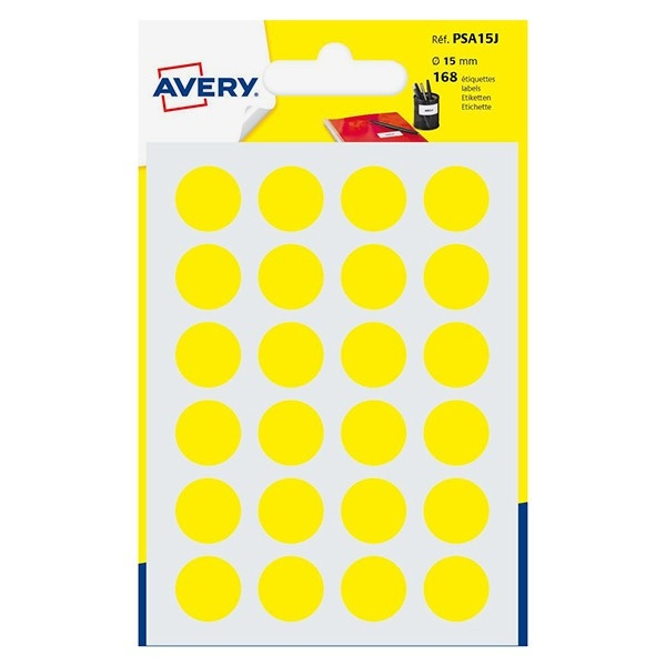 Avery Zweckform PSA15J pastilles adhésives Ø 15 mm (168 pièces) - jaune AV-PSA15J 212719 - 1