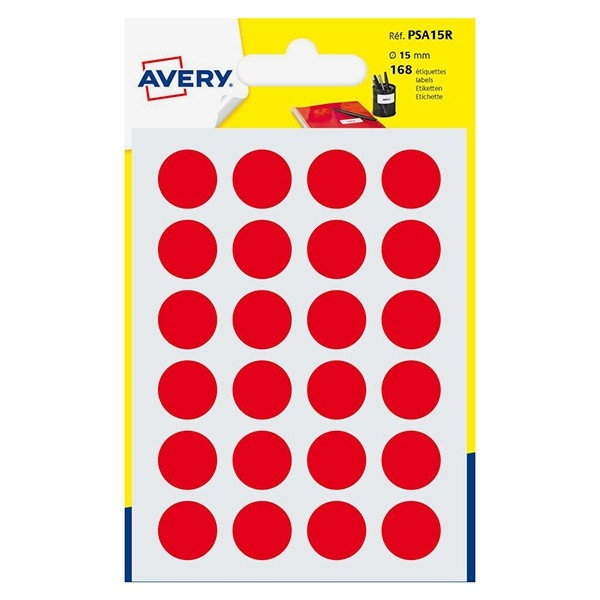Avery Zweckform PSA15R pastilles de couleur Ø 15 mm (168 étiquettes) - rouge AV-PSA15R 212720 - 1