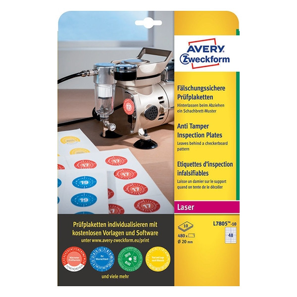 Avery Zweckform pastilles calendrier infalsifiables 20 mm (480 pièces) AV-L7805-10 212684 - 1