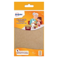 Avery family OVKR18 étiquettes ovales kraft 41 x 89 mm (15 pièces) OVKR18 212800