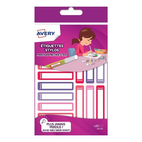 Avery family RESM30F mini étiquettes 50 x 10 assorties rouge - violet (30 pièces) RESM30F 212798 - 1