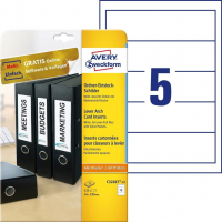 Avery zweckform C32267-25 cartes à insertion de dos 54 x 190 mm (125 étiquettes) C32267-25 212816