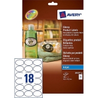 Avery zweckform J8102-10 étiquettes produits brillantes ovales 63,5 x 42,3 (180 pièces) - blanc J8102-10 212600