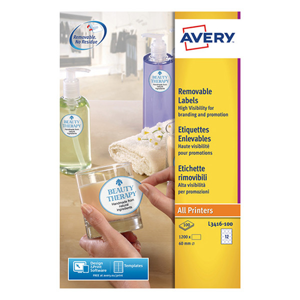 Avery zweckform L3416-100 étiquettes produits Ø 60 mm (1200 pièces) - blanc L3416-100 212464 - 1