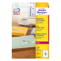 Avery zweckform L4772-25 étiquettes transparentes 99,1 x 42,3 mm (300 pièces) L4772-25 212554
