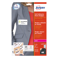 Avery zweckform L4787-20 étiquettes badges en tissu 50 x 80 mm (200 pièces) - blanc/bleu L4787-20 212594