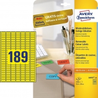 Avery zweckform L6037-20 étiquettes 25,4 x 10 mm (3780 pièces) - jaune L6037-20 212771