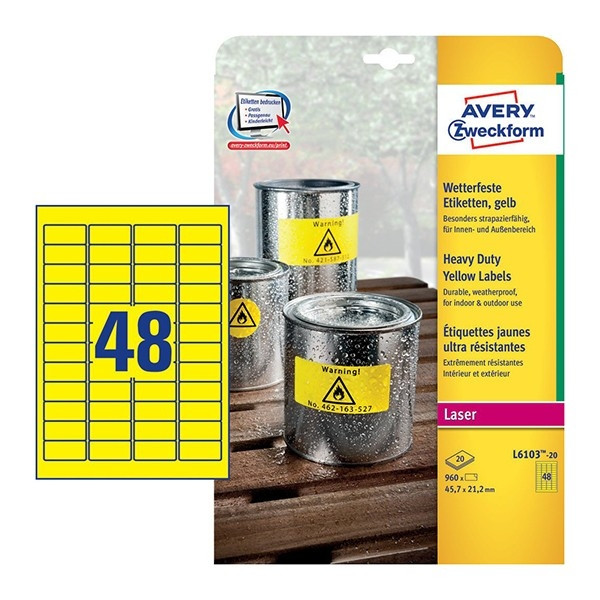 Avery zweckform L6103-20 étiquettes étanches 45,7 mm x 21,2 mm (960 pièces) L6103-20 212698 - 1