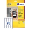 Avery zweckform L7121-25 étiquettes pour codes QR 45 x 45 mm (500 pièces)