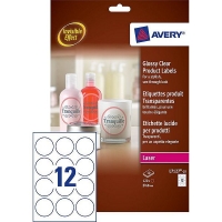 Avery zweckform L7127-10 étiquettes produits transparentes brillantes rondes Ø 60 mm (120 pièces) L7127-10 212608
