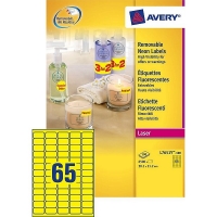 Avery zweckform L7651Y-100 étiquettes produits détachables 38,1 x 21,2 mm (6500 pièces) - jaune L7651Y-100 212649