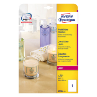 Avery zweckform L7784-25 étiquettes transparentes A4 210 x 297 mm (25 pièces) L7784-25 212692