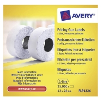 Avery zweckform PLP1226 rouleaux d'étiquettes 26 x 12 mm (15 000 étiquettes) - blanc AV-PLP1226 212665